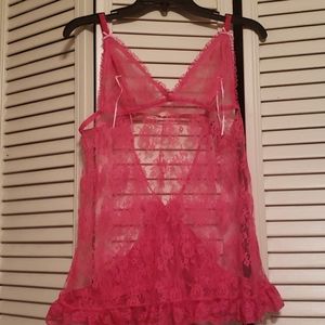 ❤️Nwt Victoria's secret large pink lingerie c thru